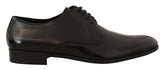 Dolce & Gabbana Black Leather Lace Up Men Dress Derby Shoes -   -  Dolce & Gabbana.